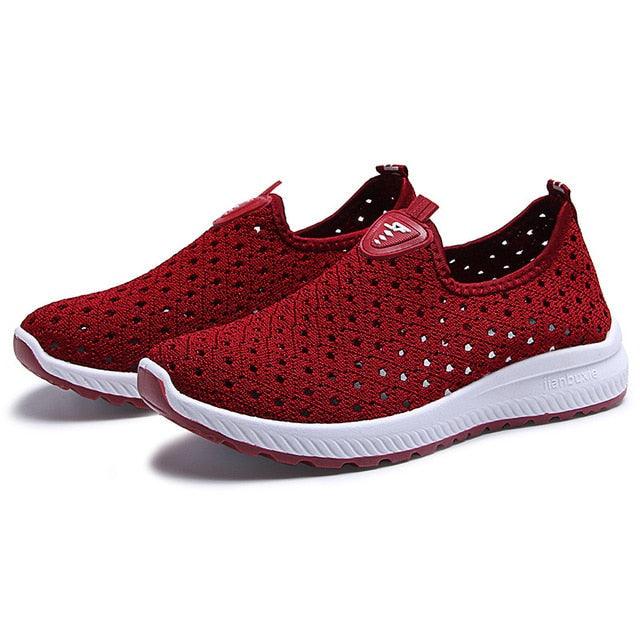 Women's Breathable Mesh Slip-On Sneakers | Lightweight Summer Flats | Espadrille Style
