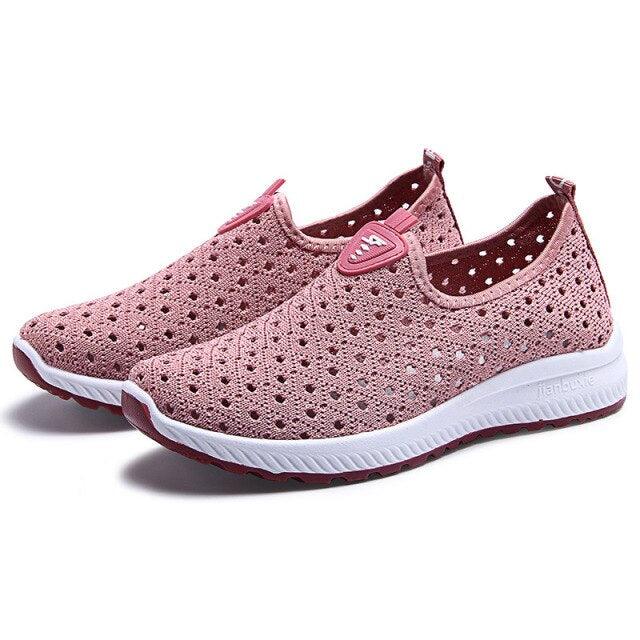 Women's Breathable Mesh Slip-On Sneakers | Lightweight Summer Flats | Espadrille Style