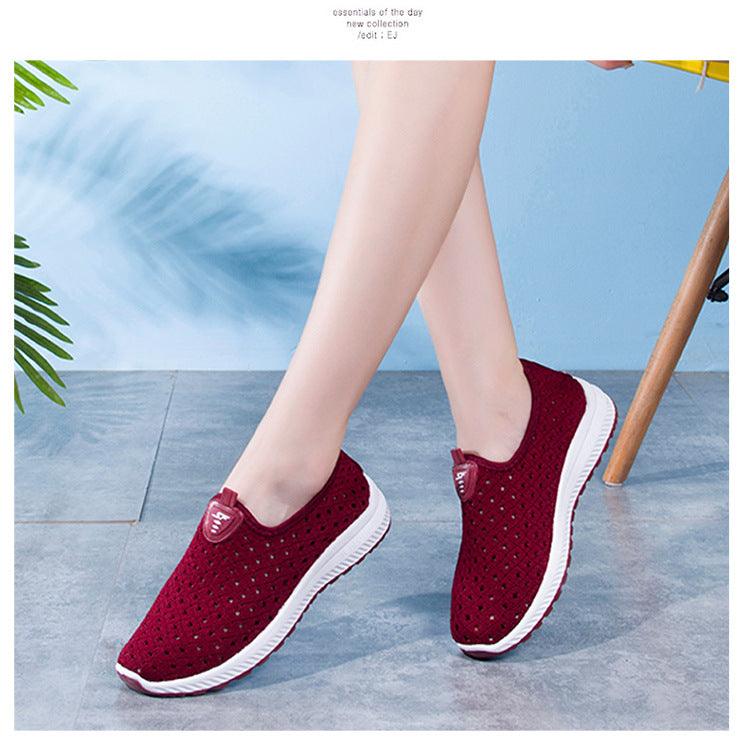 Women's Breathable Mesh Slip-On Sneakers | Lightweight Summer Flats | Espadrille Style