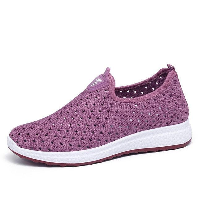 Women's Breathable Mesh Slip-On Sneakers | Lightweight Summer Flats | Espadrille Style