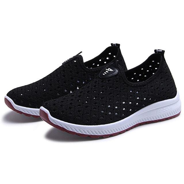Women's Breathable Mesh Slip-On Sneakers | Lightweight Summer Flats | Espadrille Style