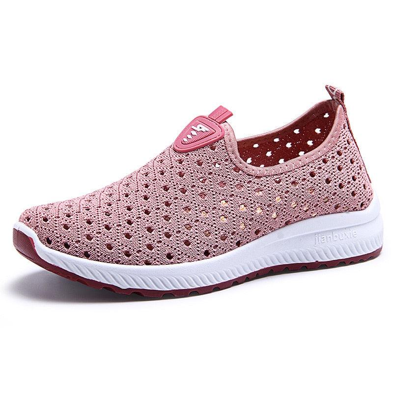 Women's Breathable Mesh Slip-On Sneakers | Lightweight Summer Flats | Espadrille Style