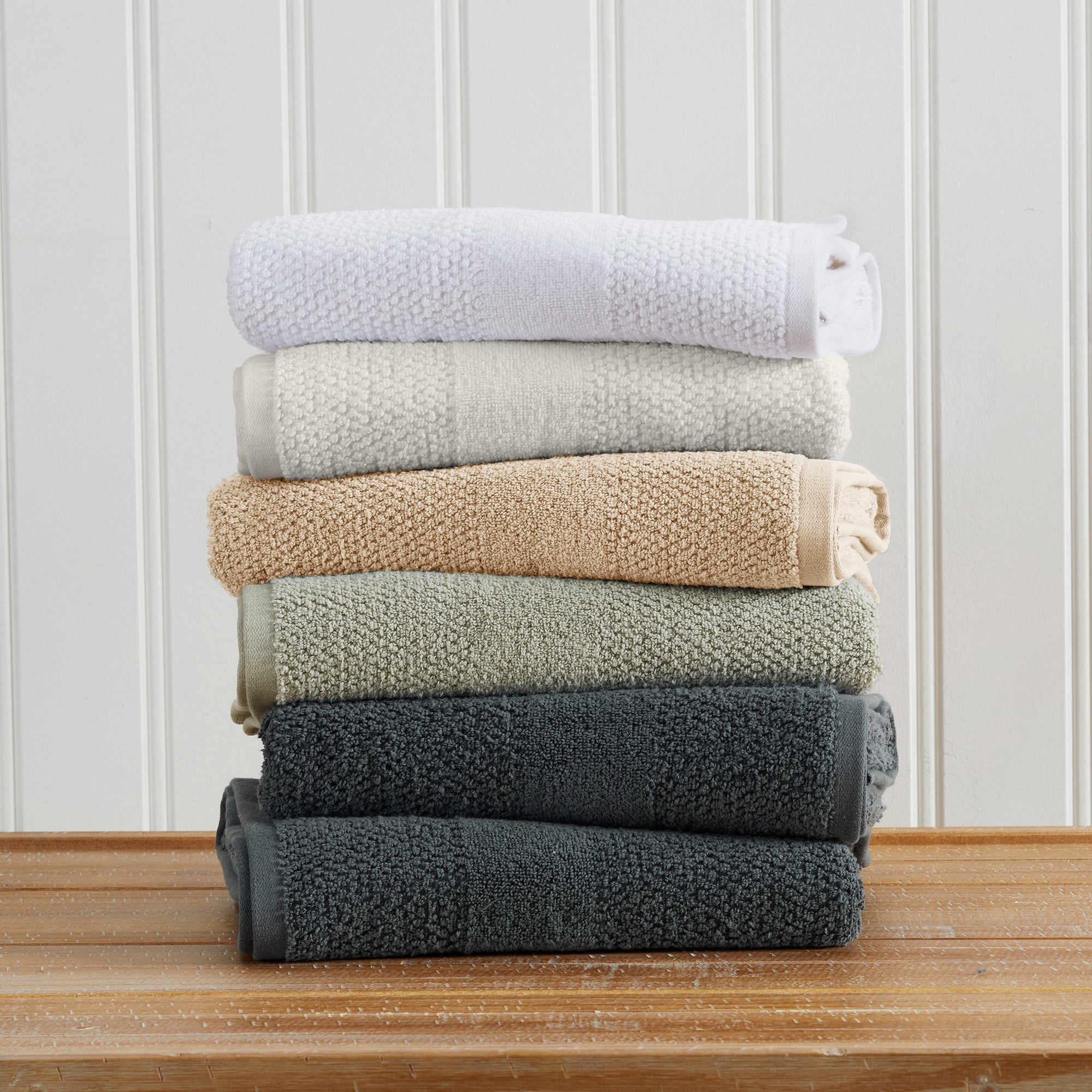 Checkered Jacquard Bath Towel Set — Modern Woven Texture | Solid Color