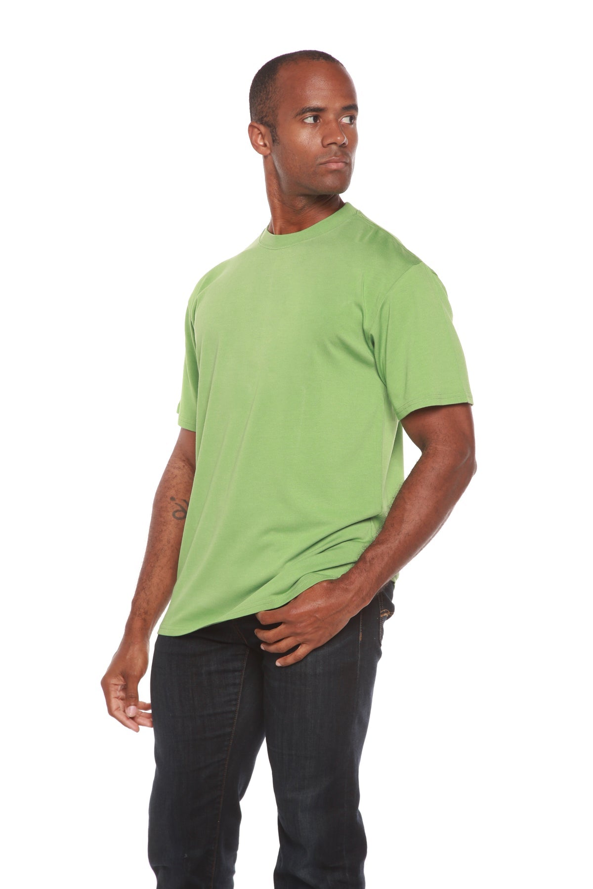 Men's Contrast Stitch Bamboo Crew Neck Tee | Final Sale | 3 Colors | S–XXL
