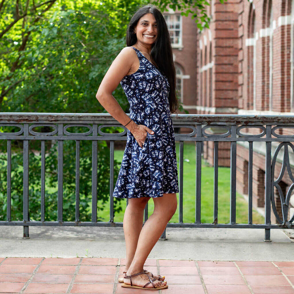 Twin Prime Numbers Constellation Dress | Deep Pockets | Navy | Sizes 0–34