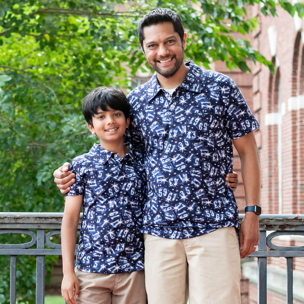 Kinder Twin Prime Numbers Polo-Shirt | Marineblau | 95 % Baumwolle | Größen 2T–12
