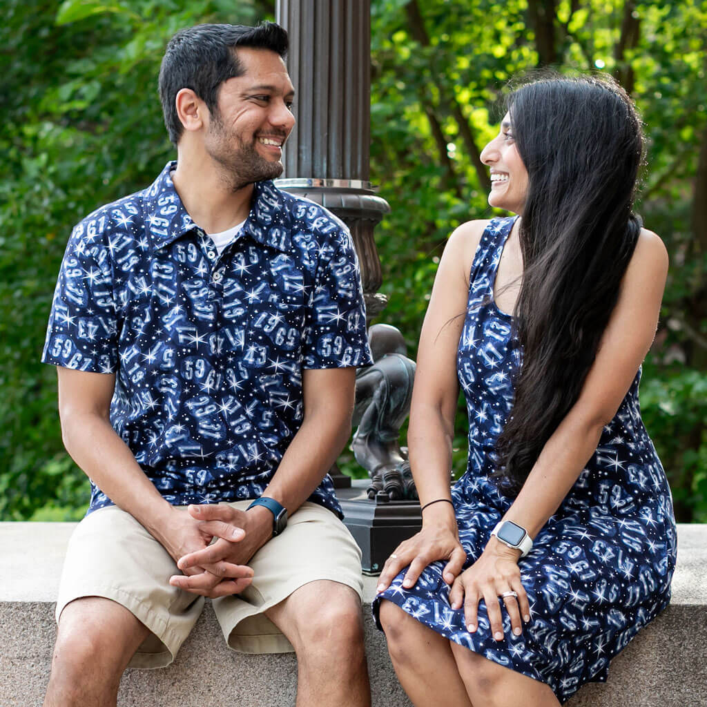 Twin Prime Numbers Constellation Polo Shirt | Navy | 95% Cotton | XS–3XL