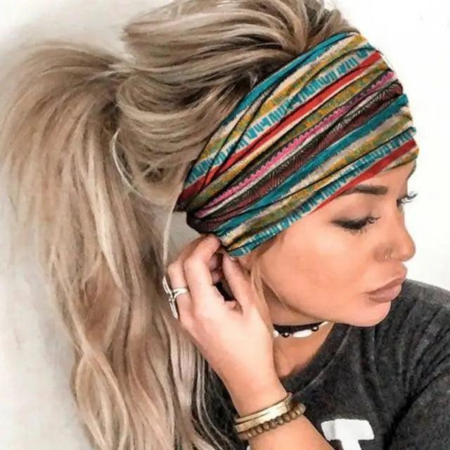 Printed Cross Turban Headband | Soft Knotted Hair Wrap for Women | 38 Prints
