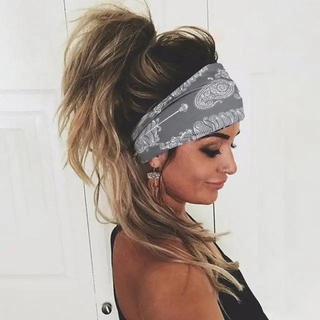 Printed Cross Turban Headband | Soft Knotted Hair Wrap for Women | 38 Prints