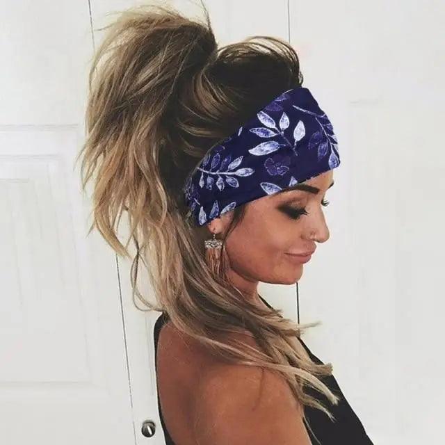 Printed Cross Turban Headband | Soft Knotted Hair Wrap for Women | 38 Prints