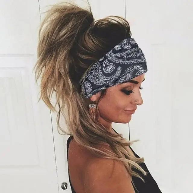 Printed Cross Turban Headband | Soft Knotted Hair Wrap for Women | 38 Prints