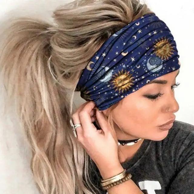 Printed Cross Turban Headband | Soft Knotted Hair Wrap for Women | 38 Prints