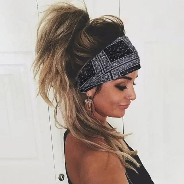 Printed Cross Turban Headband | Soft Knotted Hair Wrap for Women | 38 Prints