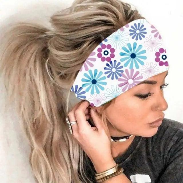 Printed Cross Turban Headband | Soft Knotted Hair Wrap for Women | 38 Prints