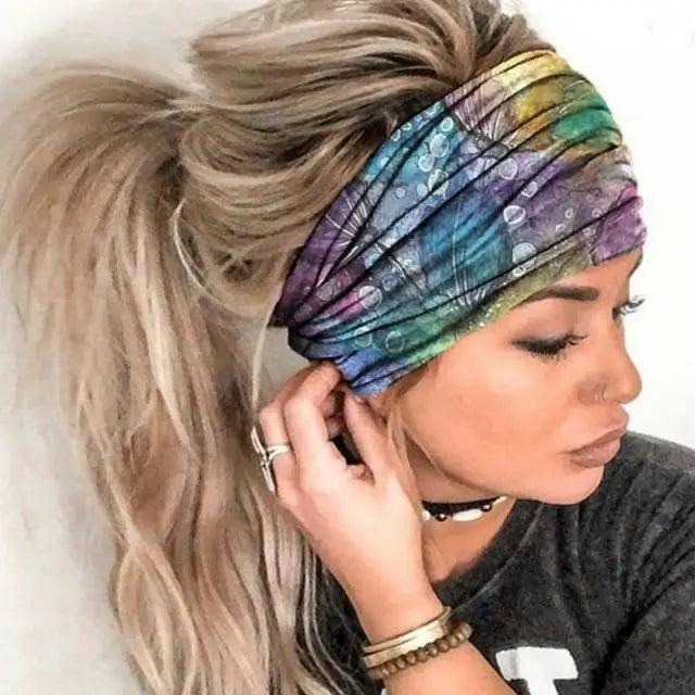 Printed Cross Turban Headband | Soft Knotted Hair Wrap for Women | 38 Prints