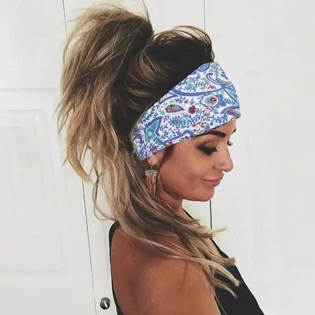 Printed Cross Turban Headband | Soft Knotted Hair Wrap for Women | 38 Prints