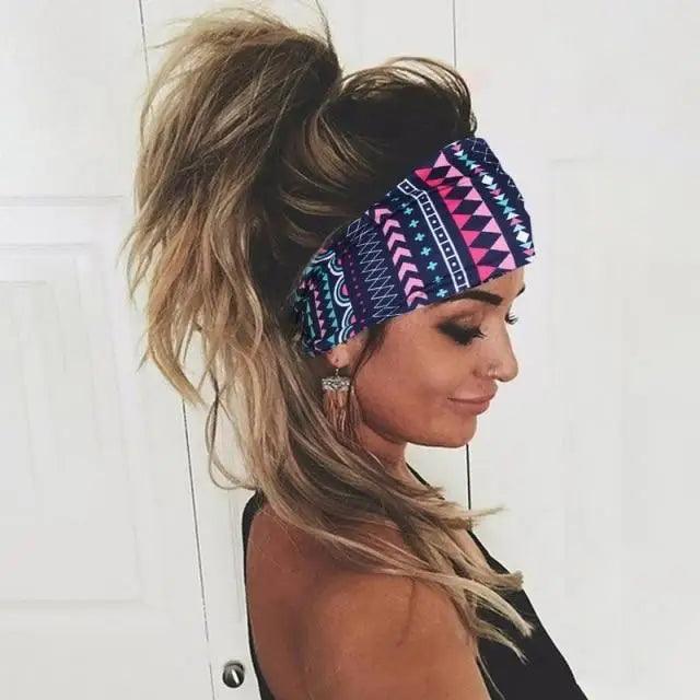 Printed Cross Turban Headband | Soft Knotted Hair Wrap for Women | 38 Prints