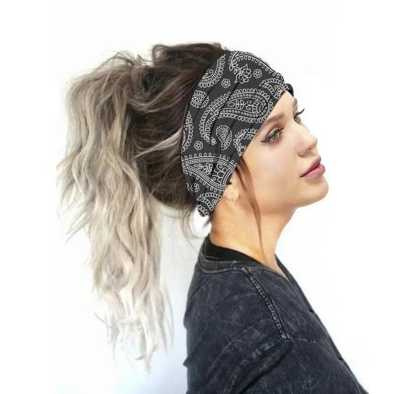 Printed Cross Turban Headband | Soft Knotted Hair Wrap for Women | 38 Prints