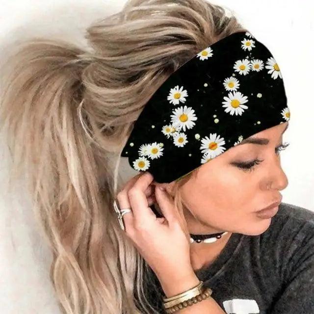 Printed Cross Turban Headband | Soft Knotted Hair Wrap for Women | 38 Prints