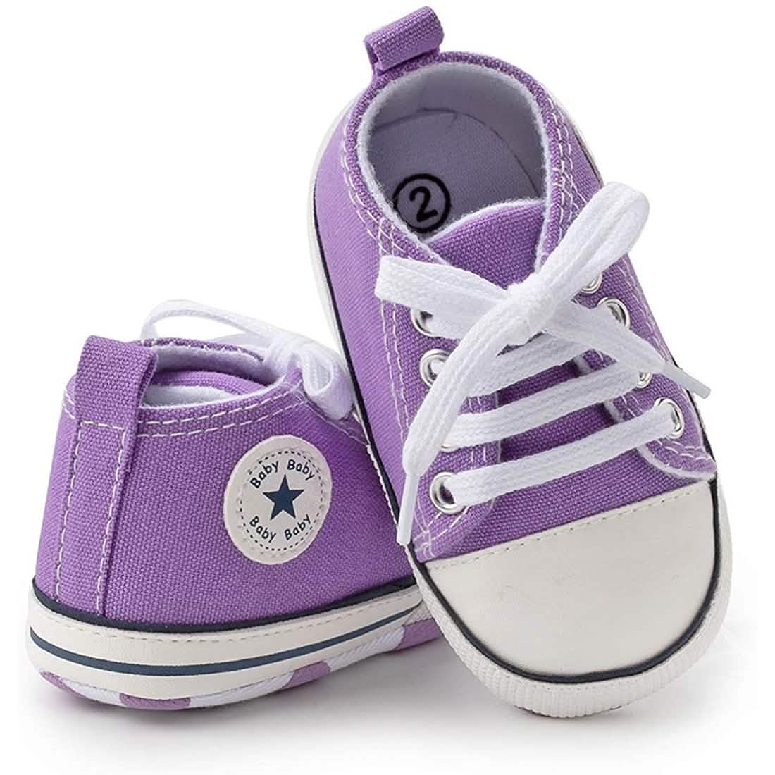 Unisex High-Top Denim-Sneaker für Babys | Rutschfeste Sohle | 10 Farben | 0–18 Monate