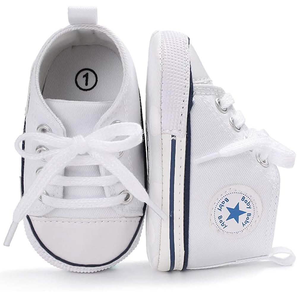 Unisex High-Top Denim-Sneaker für Babys | Rutschfeste Sohle | 10 Farben | 0–18 Monate