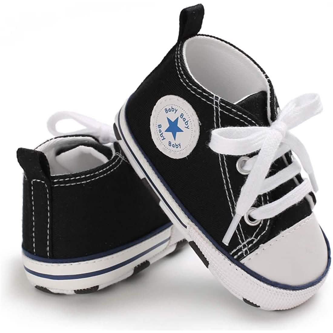 Unisex High-Top Denim-Sneaker für Babys | Rutschfeste Sohle | 10 Farben | 0–18 Monate