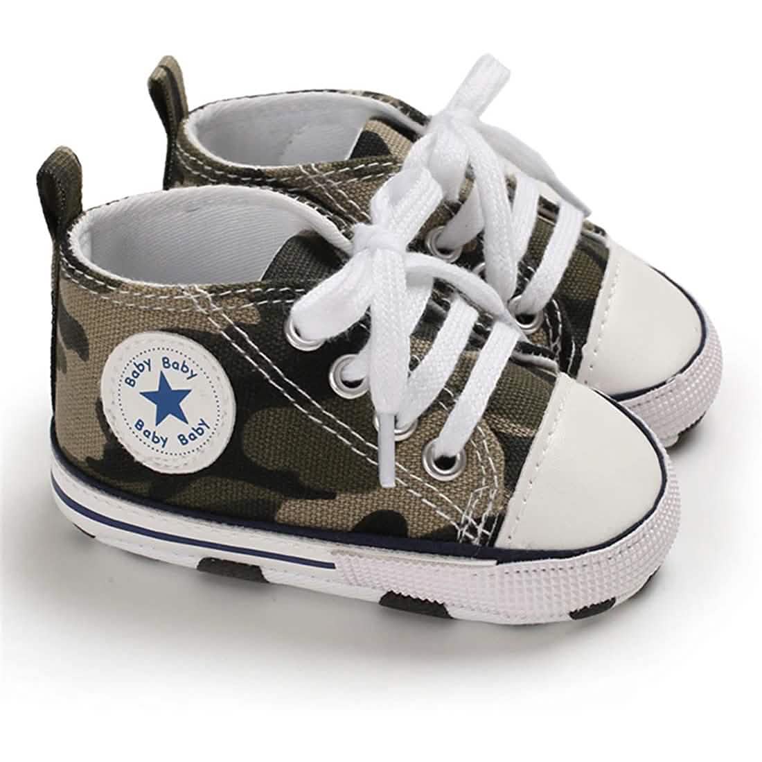 Unisex High-Top Denim-Sneaker für Babys | Rutschfeste Sohle | 10 Farben | 0–18 Monate