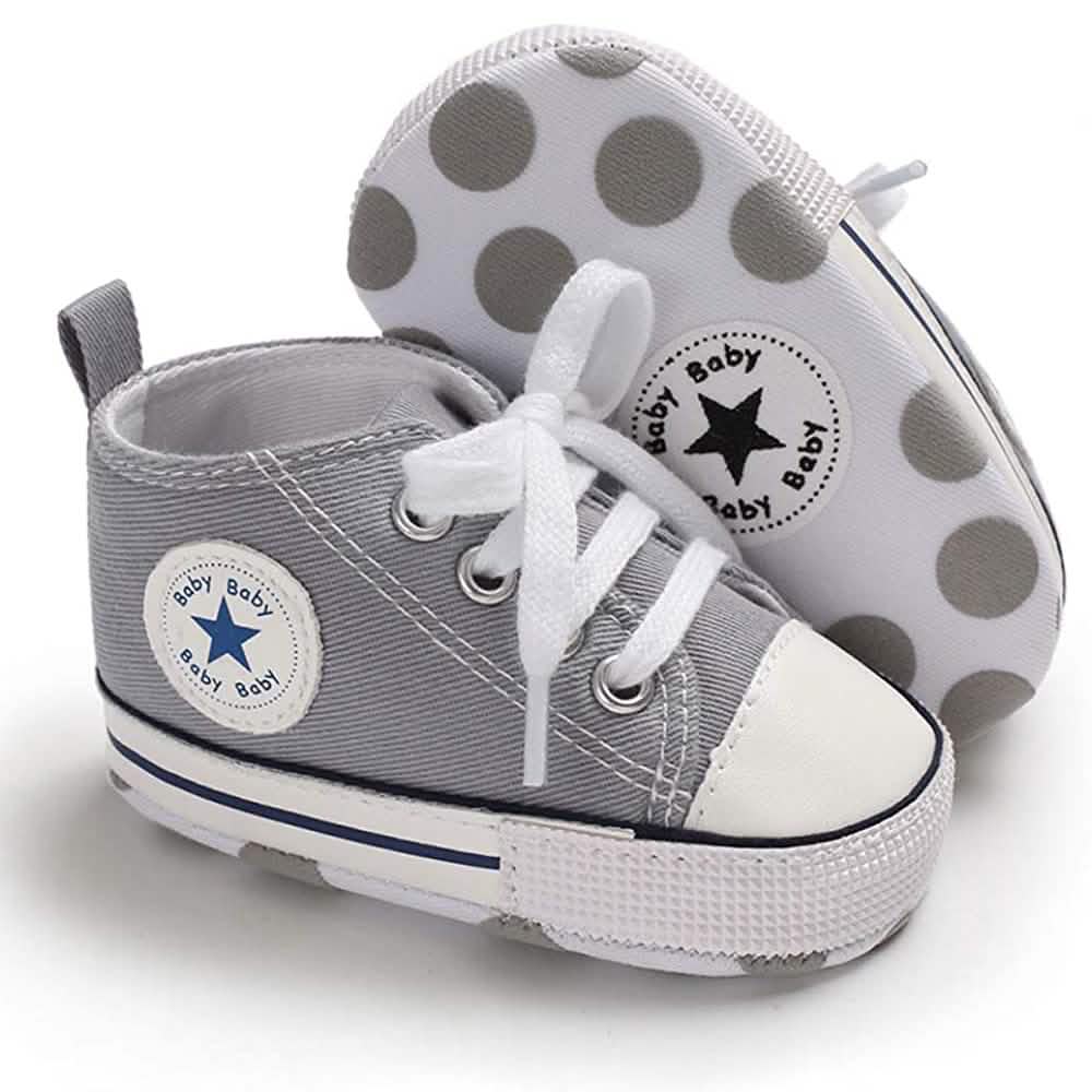 Unisex Infant High Top Denim Sneaker | Anti-Slip Sole | 10 Colors | 0–18 Months