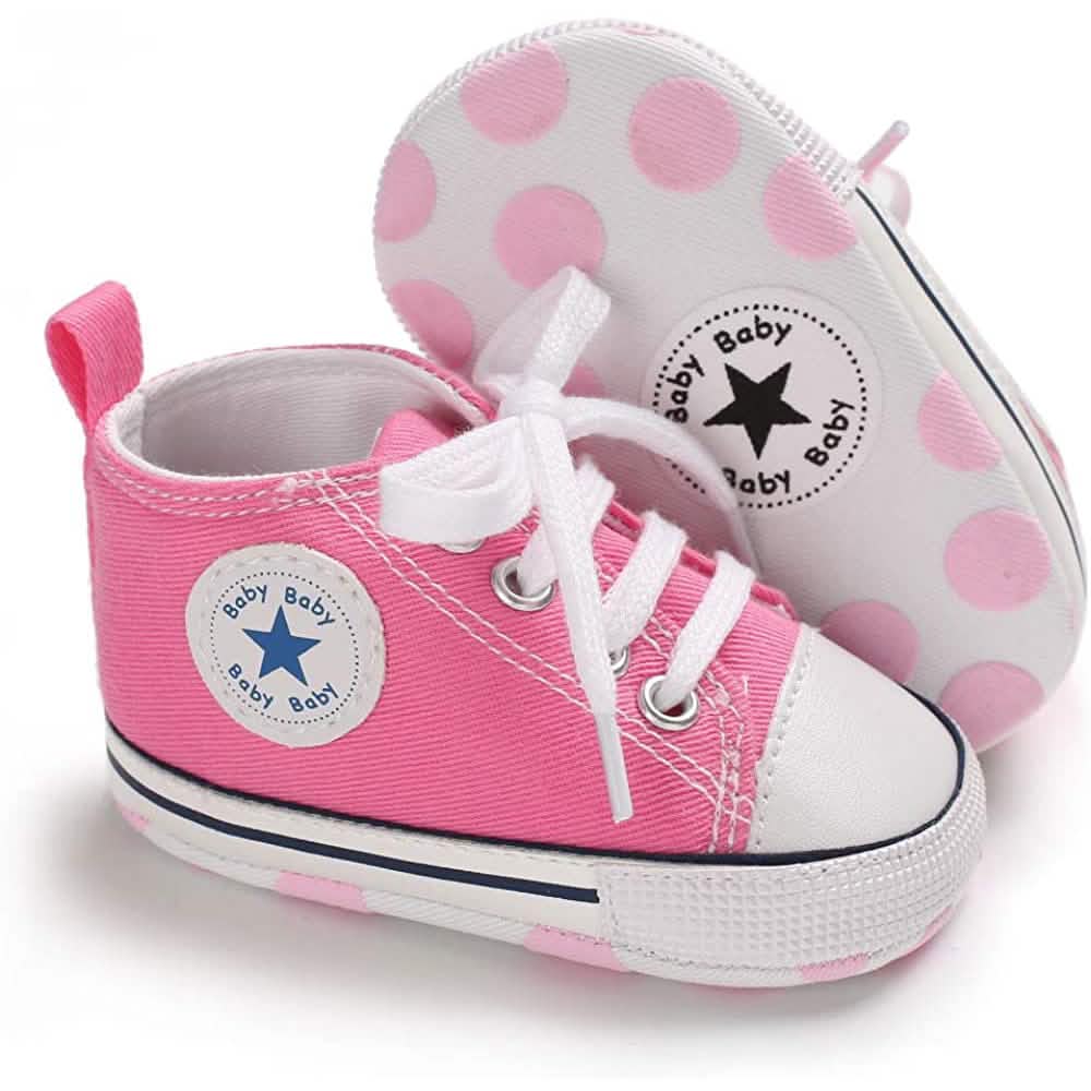 Unisex Infant High Top Denim Sneaker | Anti-Slip Sole | 10 Colors | 0–18 Months