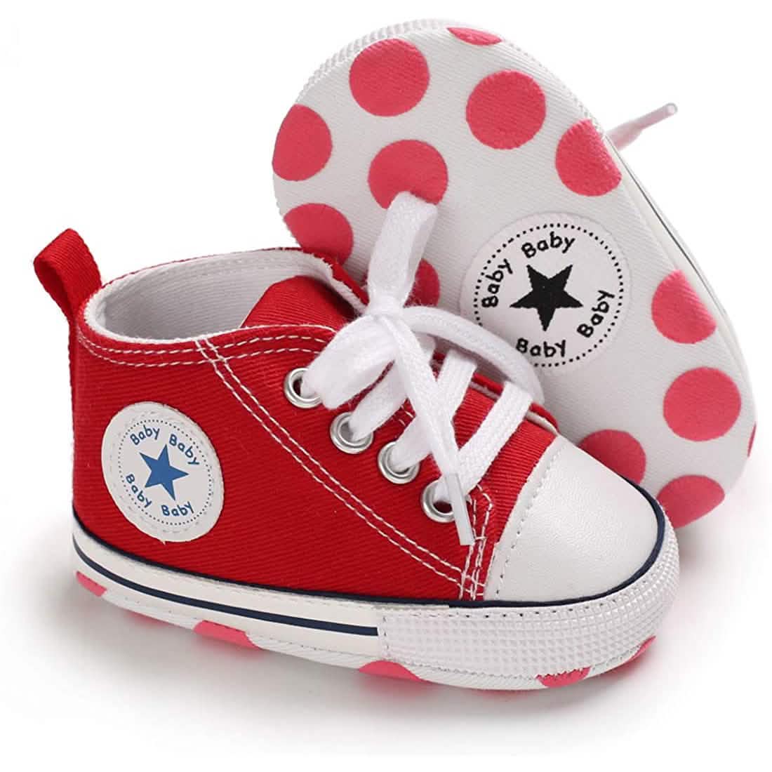 Unisex Infant High Top Denim Sneaker | Anti-Slip Sole | 10 Colors | 0–18 Months
