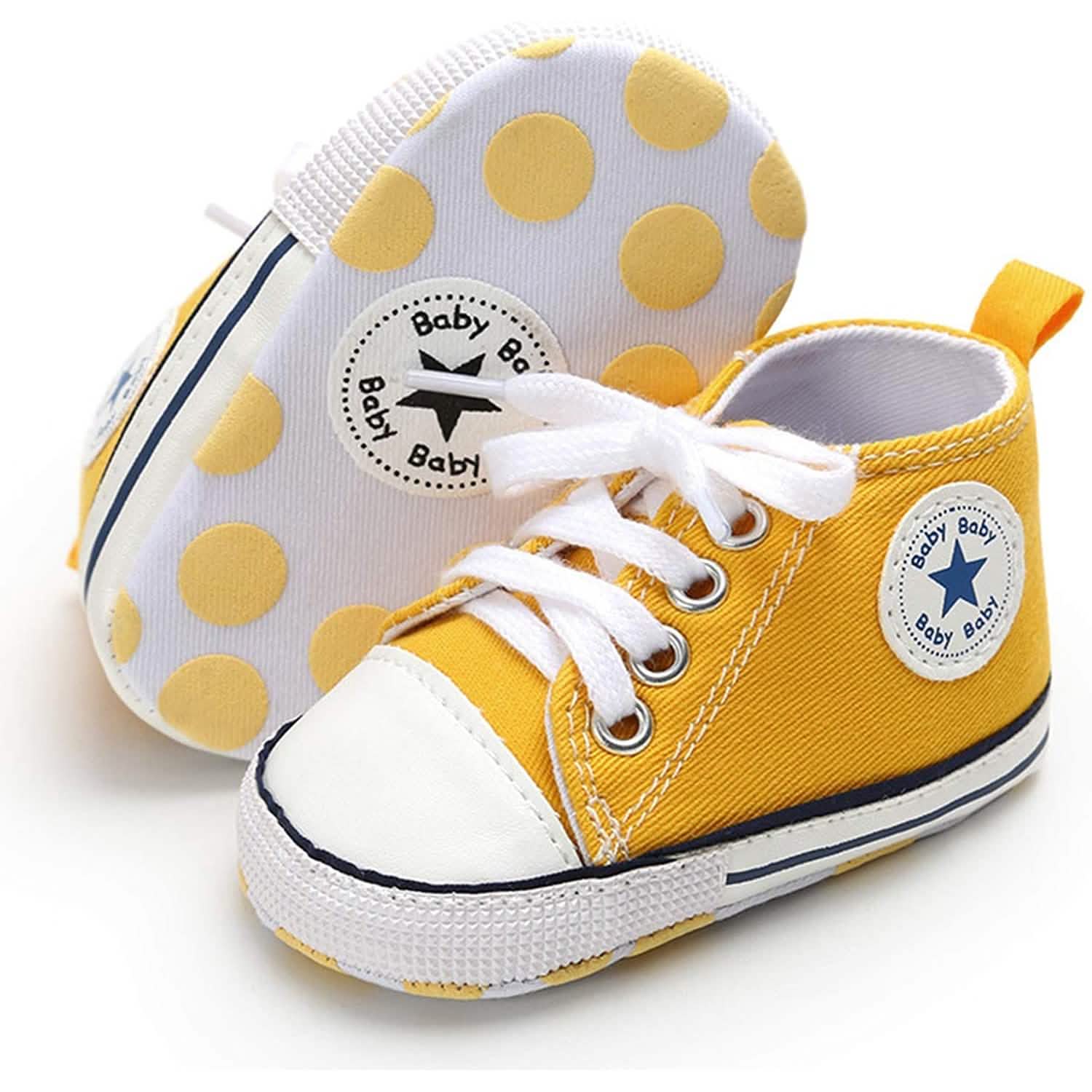 Unisex Infant High Top Denim Sneaker | Anti-Slip Sole | 10 Colors | 0–18 Months
