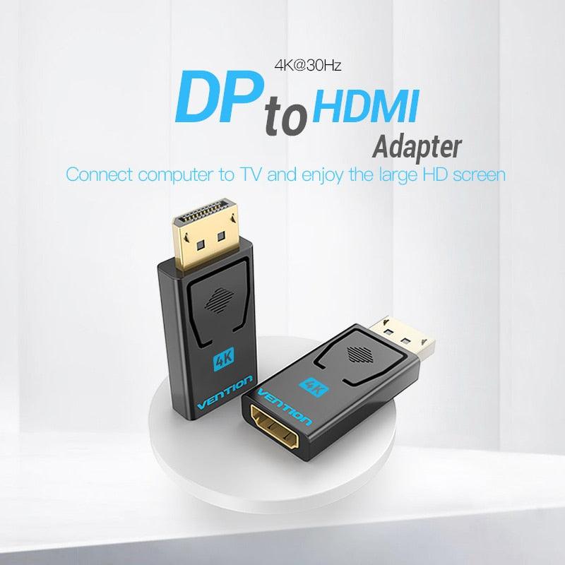 DisplayPort to HDMI Adapter | 4K@30Hz DP to HDMI Dongle for PC, Laptop, Monitor & Projector