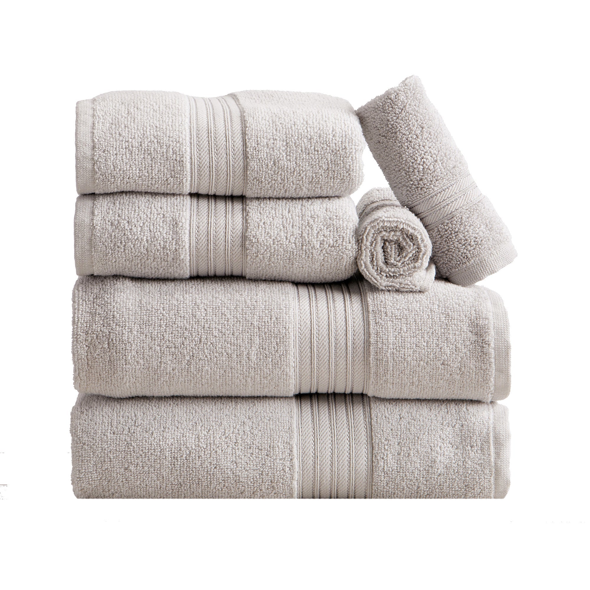 Feather Spun Cotton Bath Towels — Soft, Quick-Dry & Lightweight | Classic Bordered Style