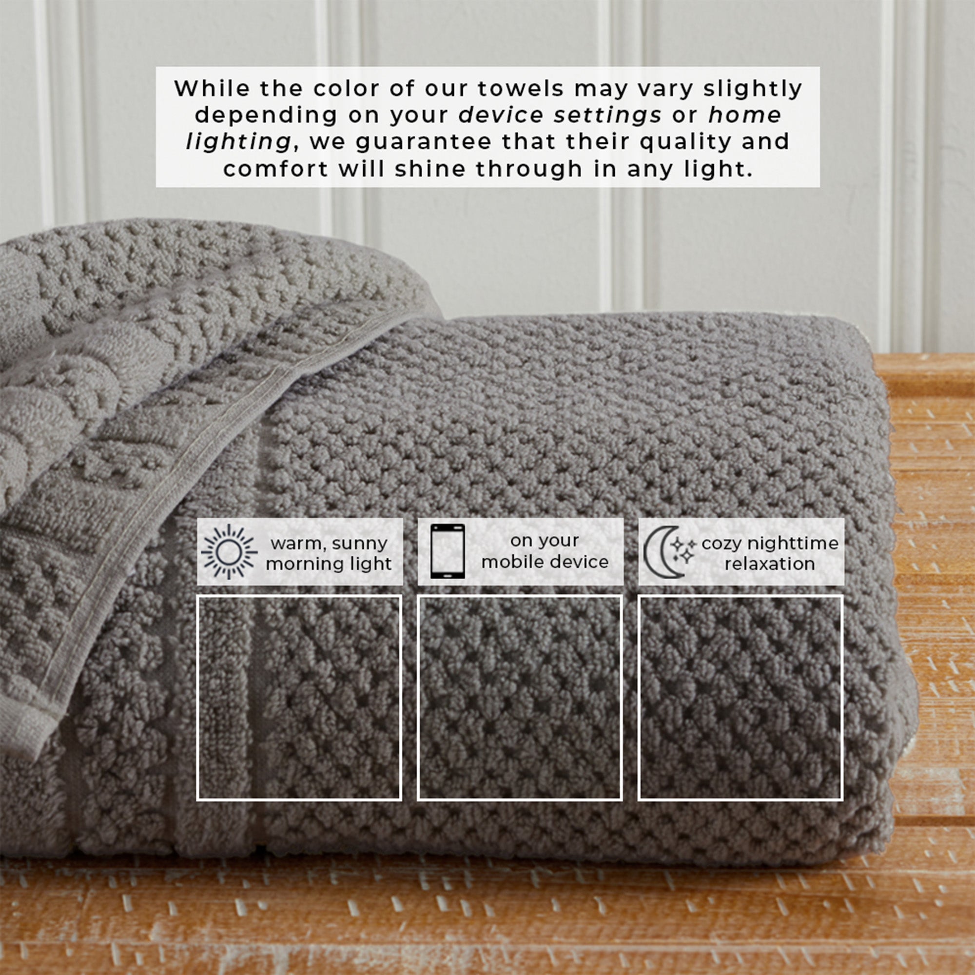 Checkered Jacquard Bath Towel Set — Modern Woven Texture | Solid Color