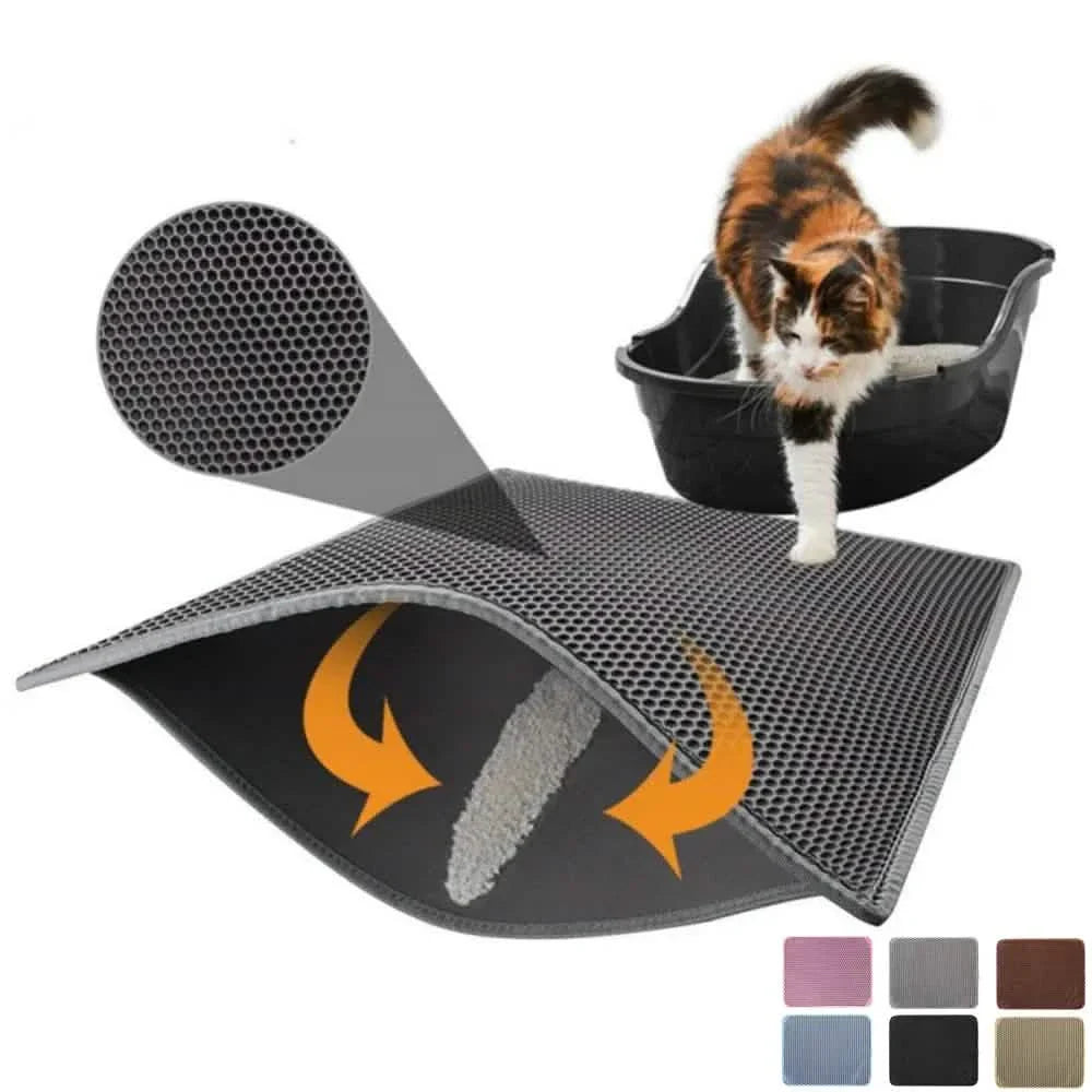 EVA Double-Layer Cat Litter Trapping Mat with Waterproof Base