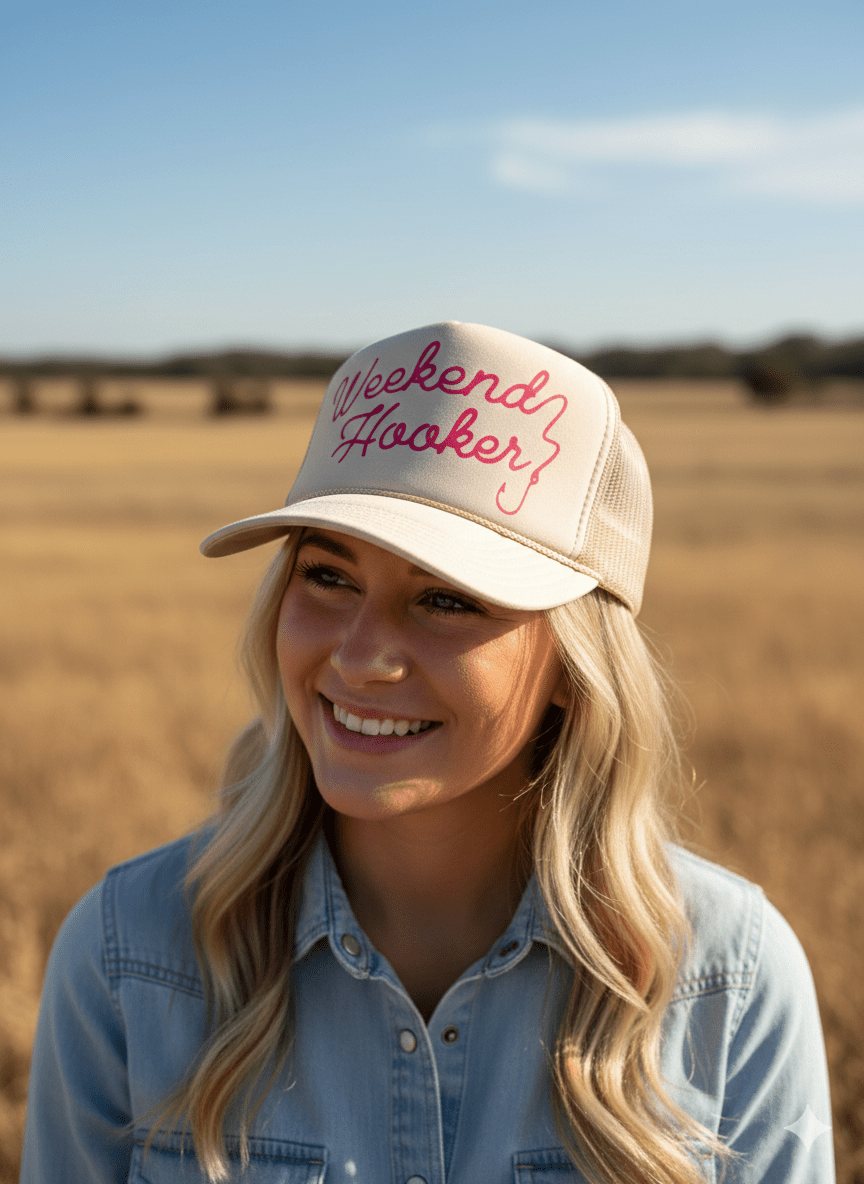 Weekend Hooker Trucker Hat | Lustiger Angelhut für Damen | Hergestellt in den USA