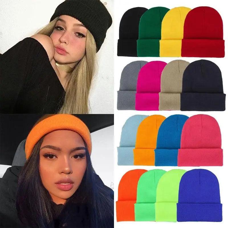 Knit Beanie Hat — Slouchy or Cuffed, Unisex | 19 Colors