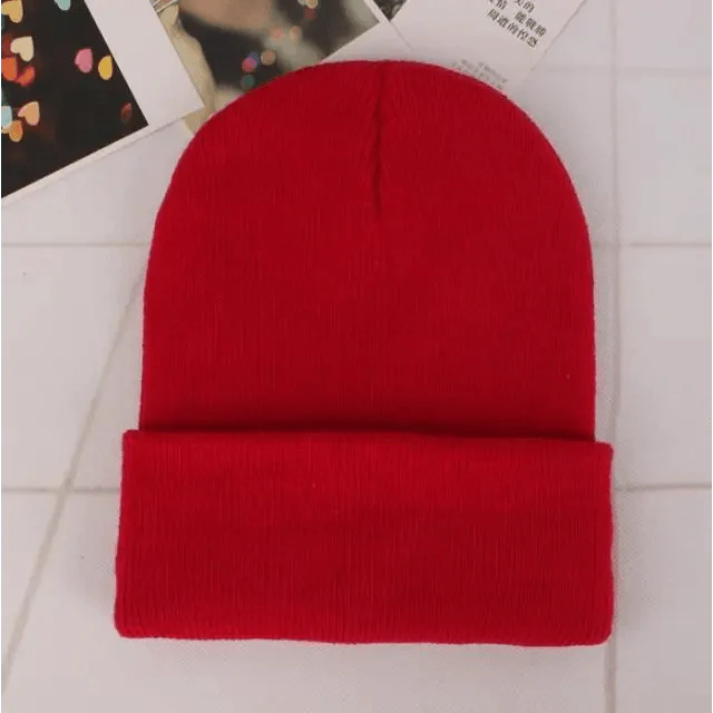 Knit Beanie Hat — Slouchy or Cuffed, Unisex | 19 Colors
