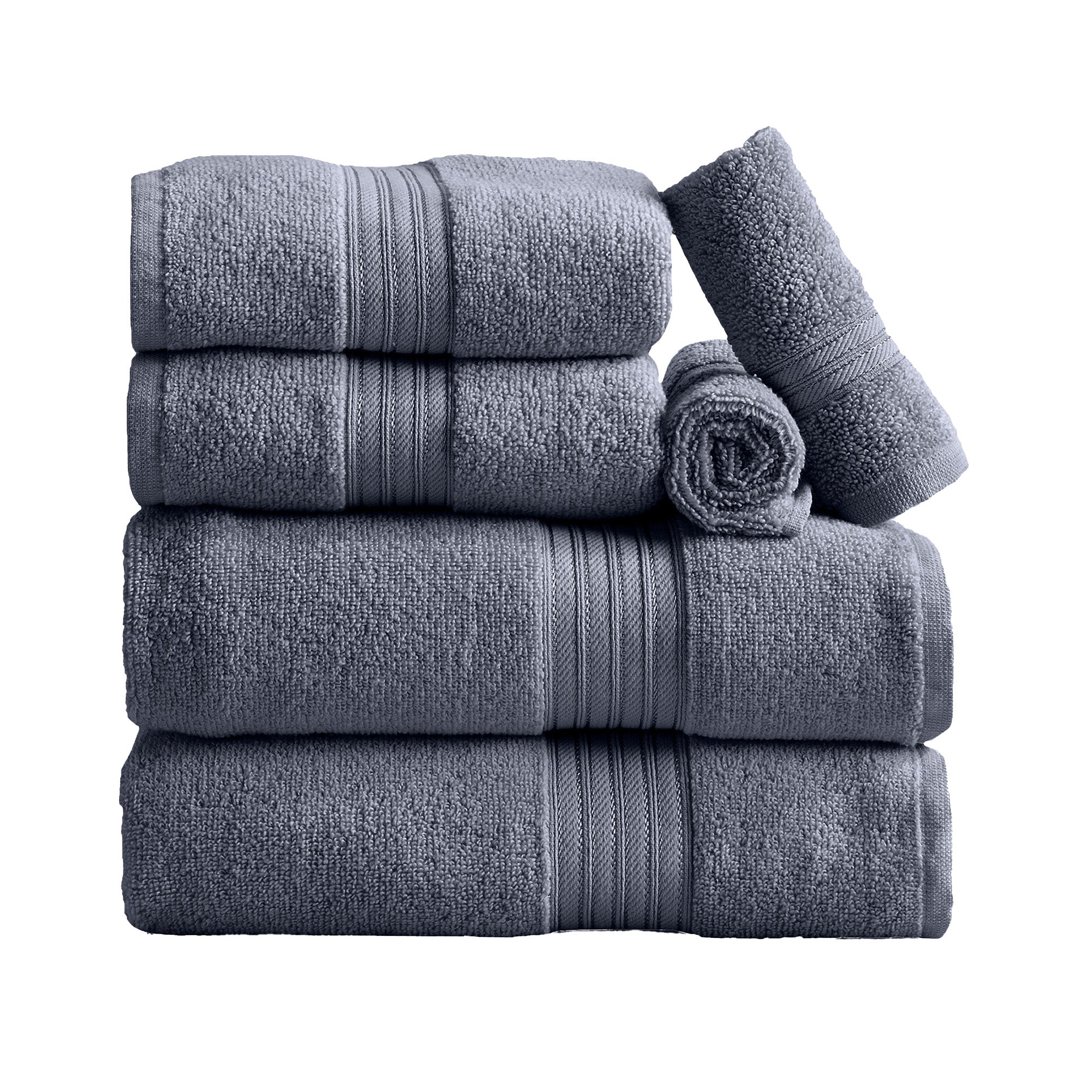 Feather Spun Cotton Bath Towels — Soft, Quick-Dry & Lightweight | Classic Bordered Style