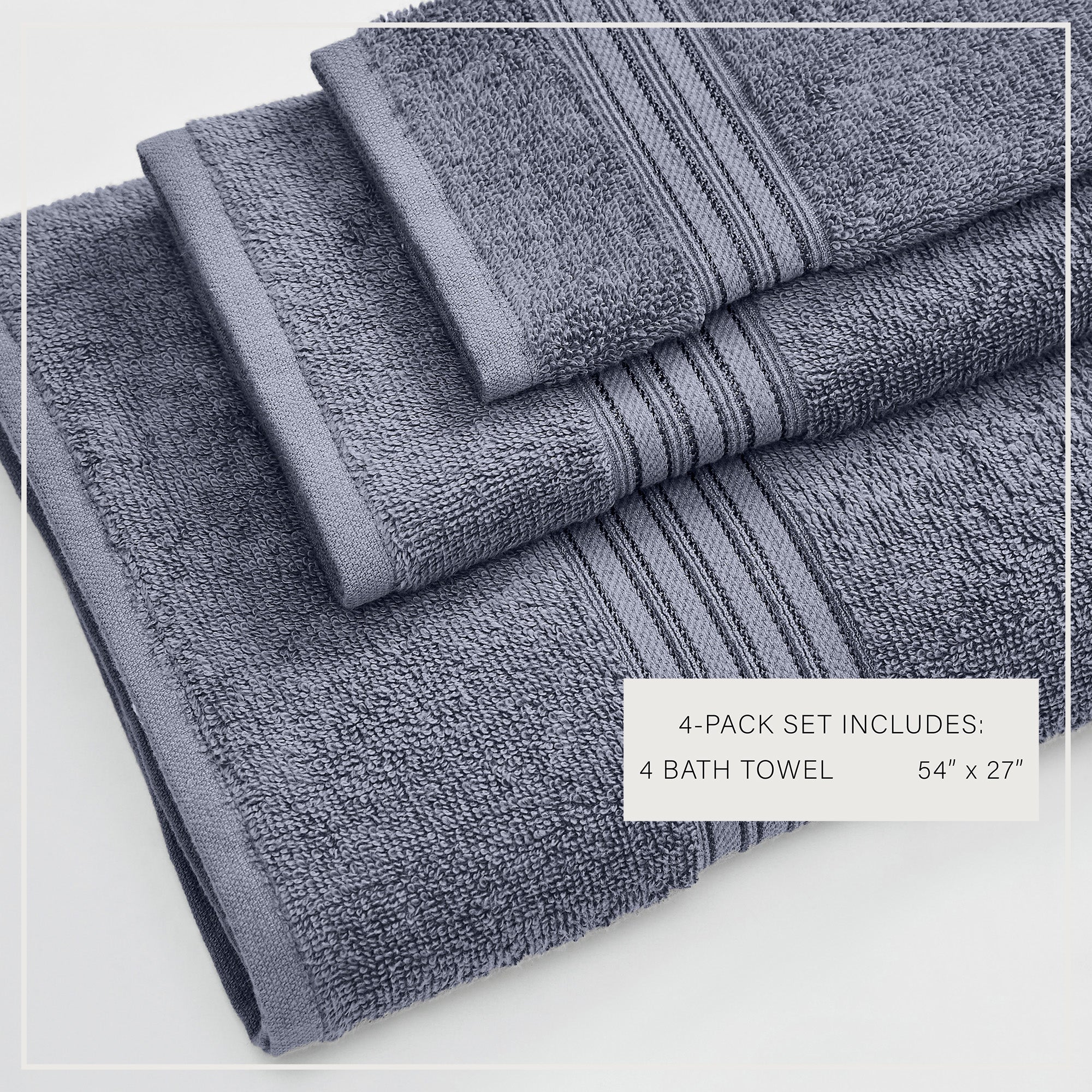 Feather Spun Cotton Bath Towels — Soft, Quick-Dry & Lightweight | Classic Bordered Style