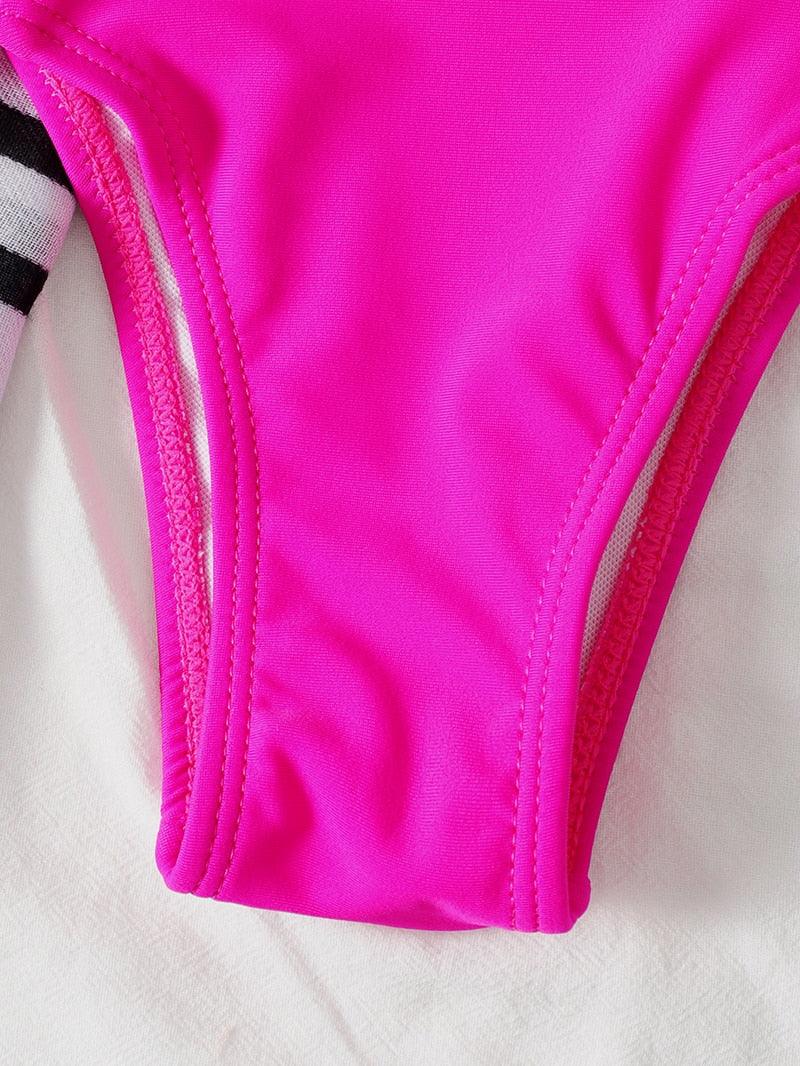 Women's Neon Patchwork Push-Up Bikini Set | 2-Piece Cutout Swimsuit | STEVVEX Fashion