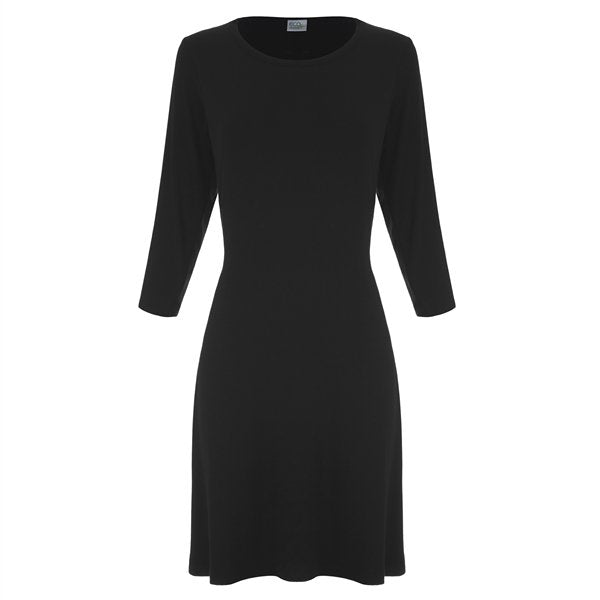 Women's Little Black Dress | 95% Bamboo Viscose | Knee-Length, Elbow Sleeves | S–XL