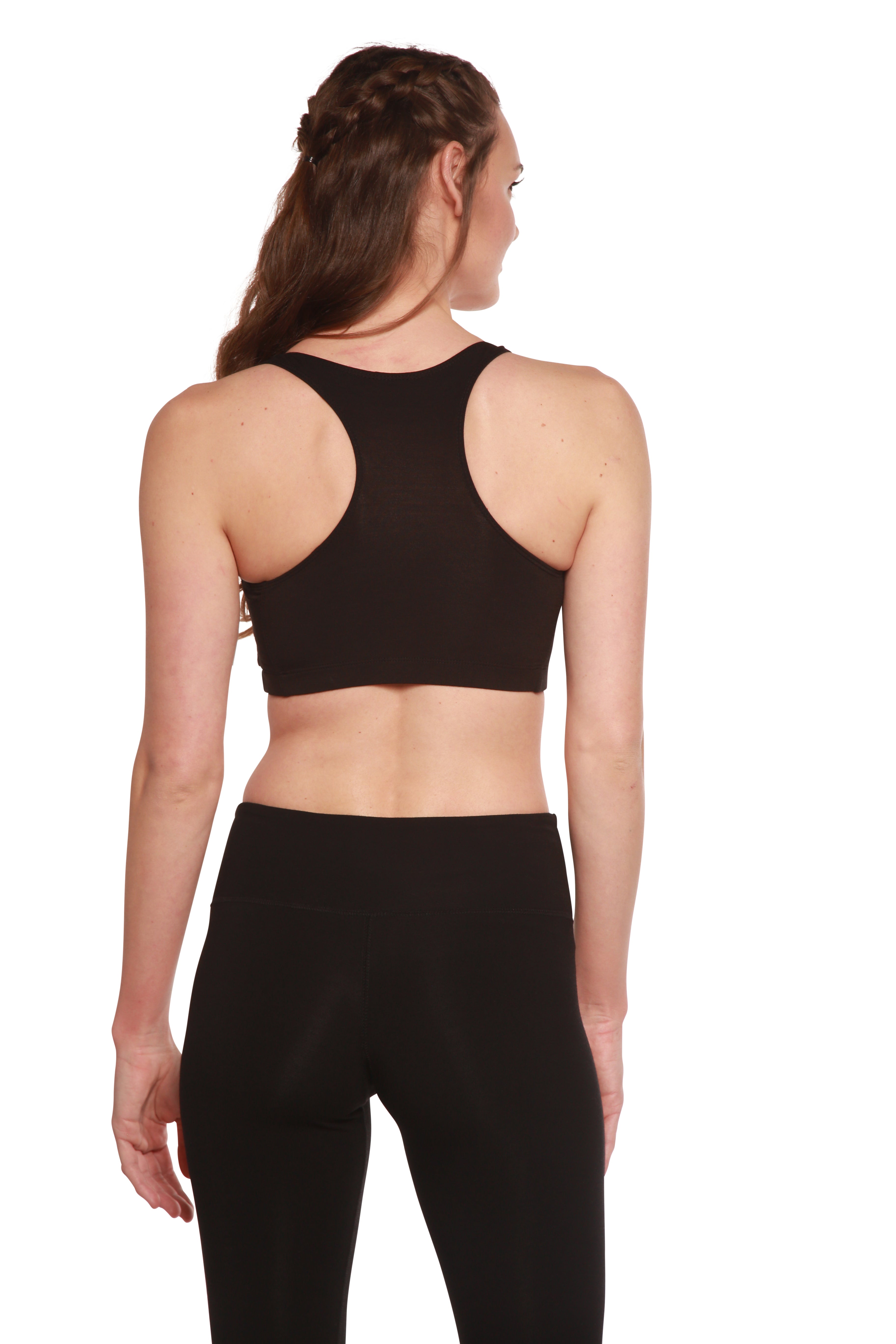 Women's Bamboo Padded Sports Bra in Black