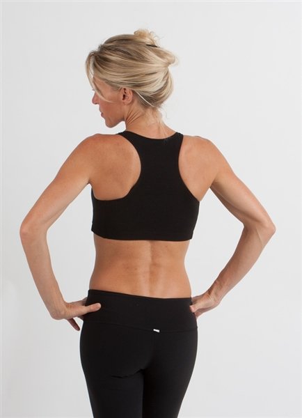 Women's Bamboo Padded Sports Bra in Black