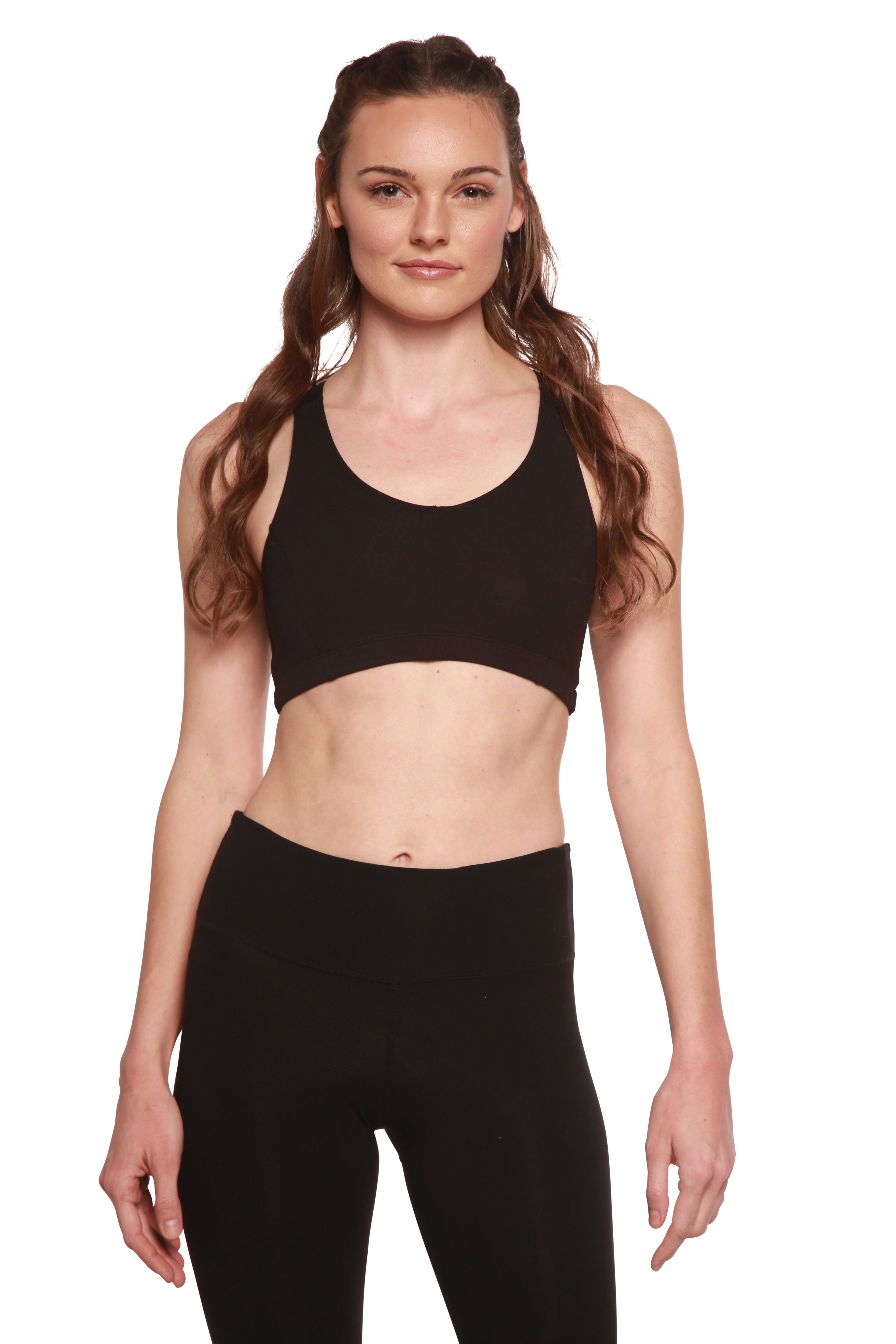 Women's Bamboo Padded Sports Bra in Black