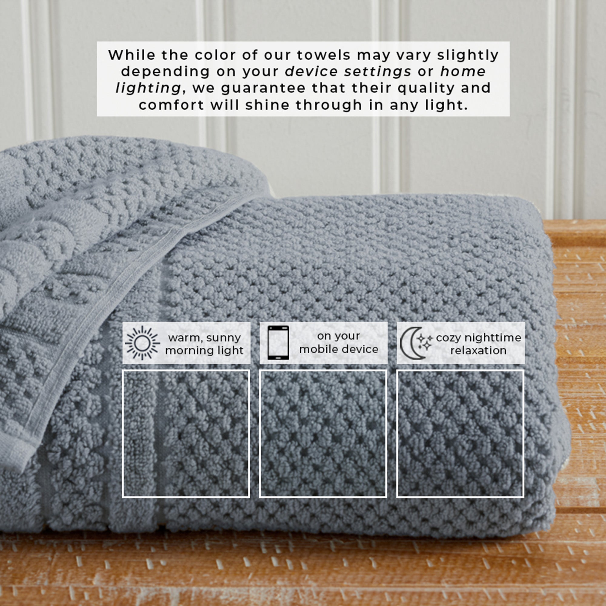 Checkered Jacquard Bath Towel Set — Modern Woven Texture | Solid Color