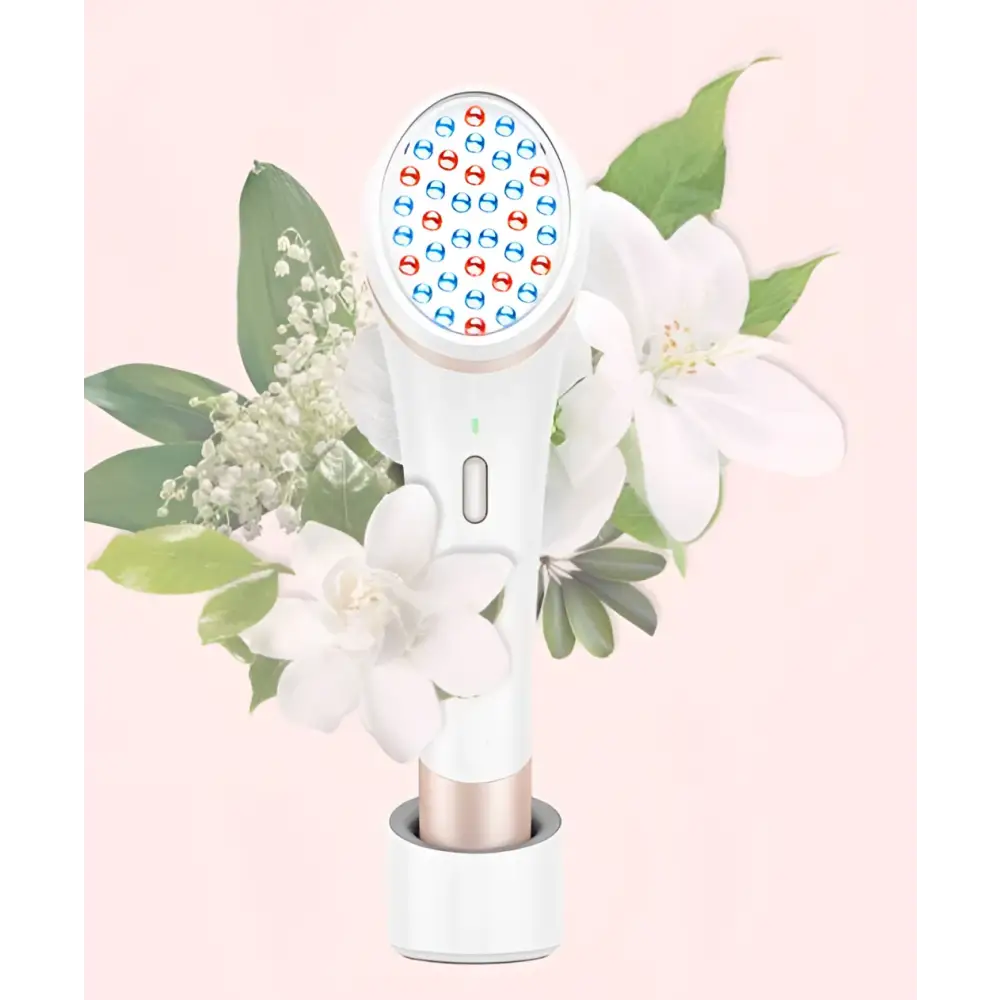 36-Bead LED Light Therapy Device | Blue & Red Light, Wireless Charging, Acne & Skin Rejuvenation