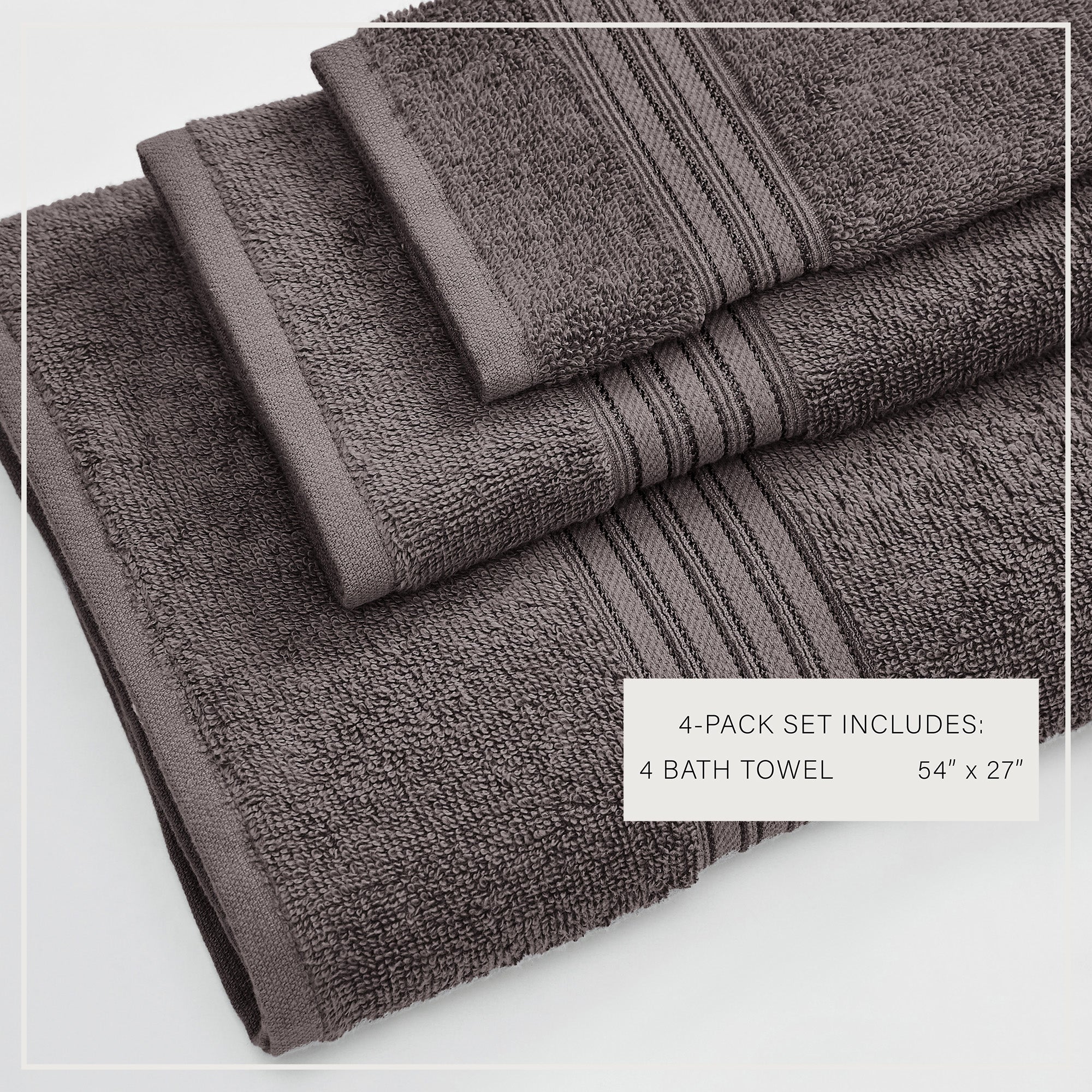 Feather Spun Cotton Bath Towels — Soft, Quick-Dry & Lightweight | Classic Bordered Style